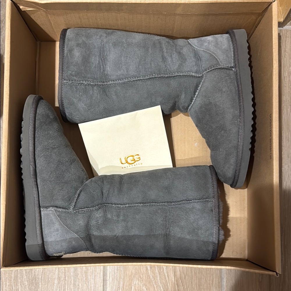 UGG Charcoal Suede Mid-Calf Boots